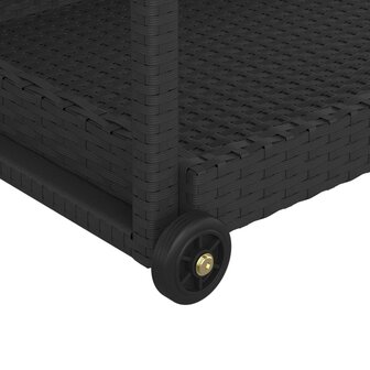 Serveerwagen 100x45x83 cm poly rattan zwart 5