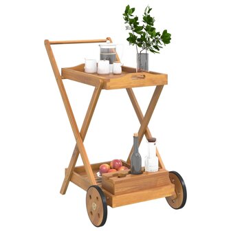Serveerwagen 54x87x90 cm massief acaciahout 3