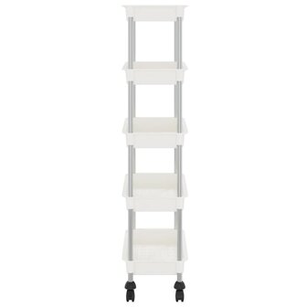 Keukentrolley 5-laags 42x29x128 cm ijzer en ABS wit 4
