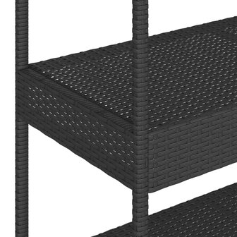 Bartrolley 3-laags poly rattan en massief acaciahout zwart 10