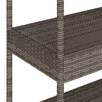 Keukentrolley 3-laags poly rattan en massief acaciahout grijs 10