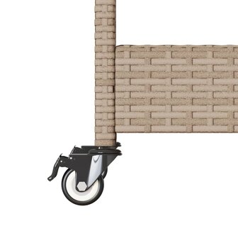 Keukentrolley 3-laags poly rattan en massief acaciahout beige 11