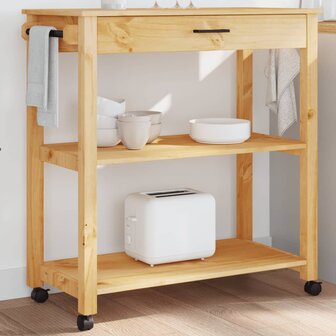 Keukentrolley MONZA 84x40x90 cm massief grenenhout 1