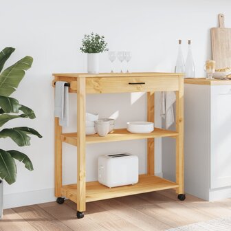Keukentrolley MONZA 84x40x90 cm massief grenenhout 3