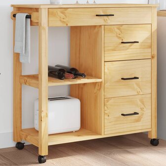 Keukentrolley MONZA 84x40x90 cm massief grenenhout 1