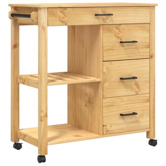 Keukentrolley MONZA 84x40x90 cm massief grenenhout 2