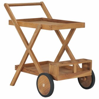 Theewagen massief teakhout 1