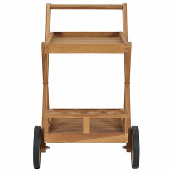 Theewagen massief teakhout 2