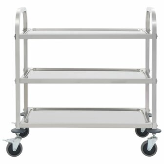 Keukentrolley 3-laags 96,5x55x90 cm roestvrij staal 2