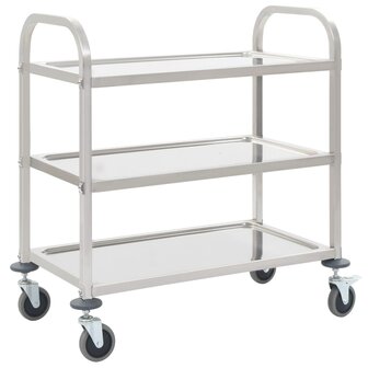 Keukentrolley 3-laags 95x45x83,5 cm roestvrij staal 1