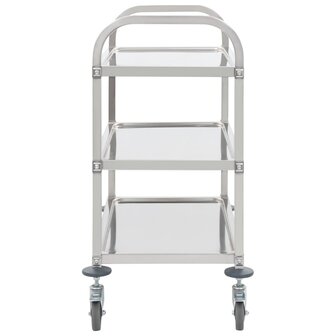 Keukentrolley 3-laags 95x45x83,5 cm roestvrij staal 3