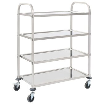 Keukentrolley 4-laags 107x55x125 cm roestvrij staal 1