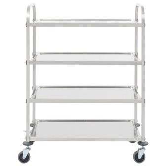 Keukentrolley 4-laags 107x55x125 cm roestvrij staal 2