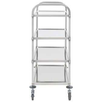 Keukentrolley 4-laags 107x55x125 cm roestvrij staal 3