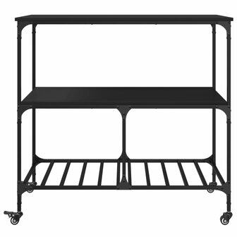 Keukentrolley 100x50x95 cm bewerkt hout zwart 7