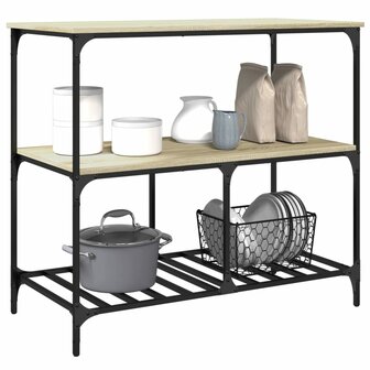 Keukentrolley 100x50x95 cm bewerkt hout sonoma eikenkleurig 5