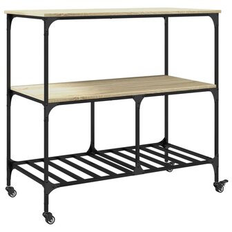 Keukentrolley 100x50x95 cm bewerkt hout sonoma eikenkleurig 9