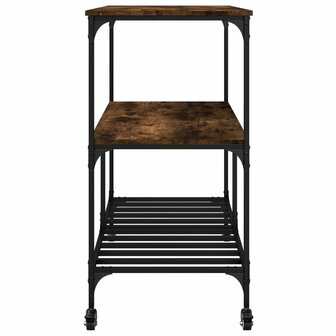 Keukentrolley 100x50x95 cm bewerkt hout gerookt eikenkleurig 8