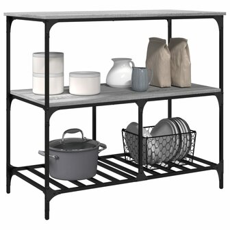 Keukentrolley 100x50x95 cm bewerkt hout grijs sonoma eikenkleur 5
