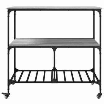 Keukentrolley 100x50x95 cm bewerkt hout grijs sonoma eikenkleur 7