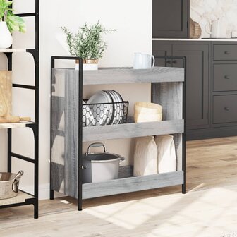 Keukentrolley 70x30x82 cm bewerkt hout grijs sonoma eikenkleur 3
