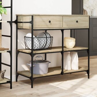 Keukentrolley 105x42x95 cm bewerkt hout sonoma eikenkleurig 3