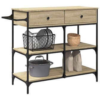 Keukentrolley 105x42x95 cm bewerkt hout sonoma eikenkleurig 5