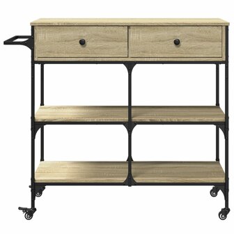 Keukentrolley 105x42x95 cm bewerkt hout sonoma eikenkleurig 7