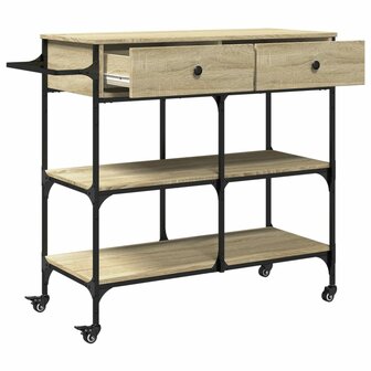 Keukentrolley 105x42x95 cm bewerkt hout sonoma eikenkleurig 8