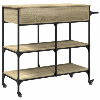 Keukentrolley 105x42x95 cm bewerkt hout sonoma eikenkleurig 10