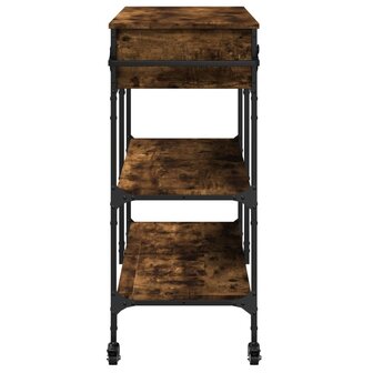 Keukentrolley 105x42x95 cm bewerkt hout gerookt eikenkleurig 9