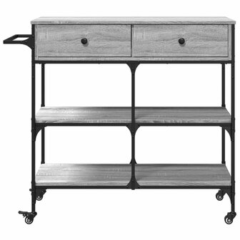 Keukentrolley 105x42x95 cm bewerkt hout grijs sonoma eikenkleur 7