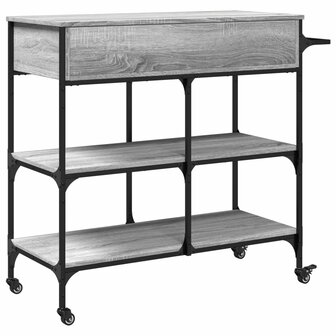 Keukentrolley 105x42x95 cm bewerkt hout grijs sonoma eikenkleur 10
