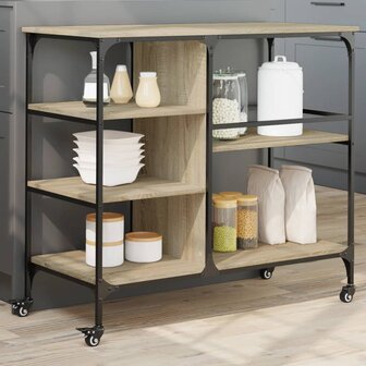 Keukentrolley 100x45x89,5 cm bewerkt hout sonoma eikenkleurig 1