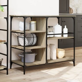 Keukentrolley 100x45x89,5 cm bewerkt hout sonoma eikenkleurig 3