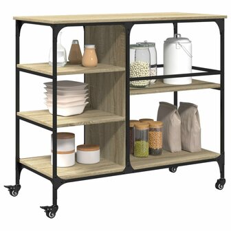 Keukentrolley 100x45x89,5 cm bewerkt hout sonoma eikenkleurig 6