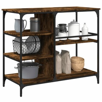 Keukentrolley 100x45x89,5 cm bewerkt hout gerookt eikenkleurig 5