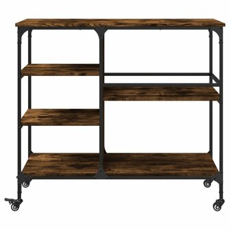 Keukentrolley 100x45x89,5 cm bewerkt hout gerookt eikenkleurig 7