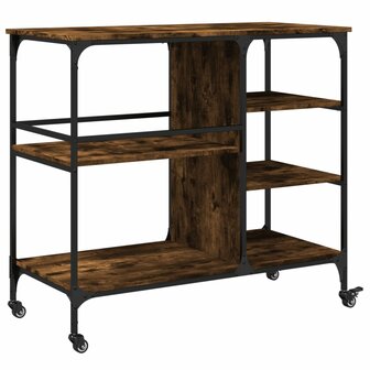 Keukentrolley 100x45x89,5 cm bewerkt hout gerookt eikenkleurig 9