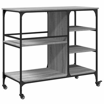 Keukentrolley 100x45x89,5 cm bewerkt hout grijs sonoma eiken 9