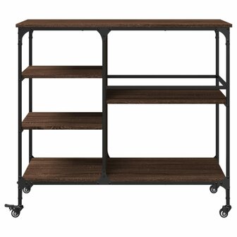 Keukentrolley 100x45x89,5 cm bewerkt hout bruin eikenkleurig 7
