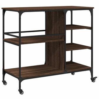 Keukentrolley 100x45x89,5 cm bewerkt hout bruin eikenkleurig 9