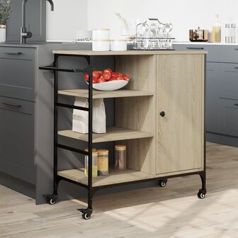 Keukentrolley 87,5x38,5x84,5 cm bewerkt hout sonoma eikenkleur 3