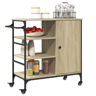 Keukentrolley 87,5x38,5x84,5 cm bewerkt hout sonoma eikenkleur 5