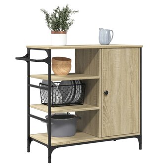 Keukentrolley 87,5x38,5x84,5 cm bewerkt hout sonoma eikenkleur 6