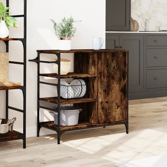 Keukentrolley 87,5x38,5x84,5 cm bewerkt hout gerookt eikenkleur 4