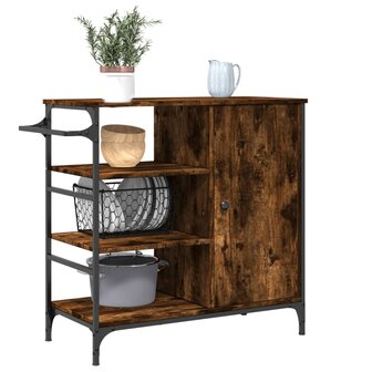 Keukentrolley 87,5x38,5x84,5 cm bewerkt hout gerookt eikenkleur 6
