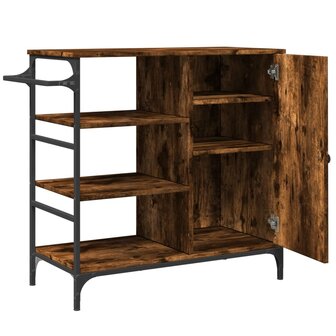 Keukentrolley 87,5x38,5x84,5 cm bewerkt hout gerookt eikenkleur 9