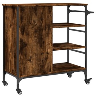 Keukentrolley 87,5x38,5x84,5 cm bewerkt hout gerookt eikenkleur 11