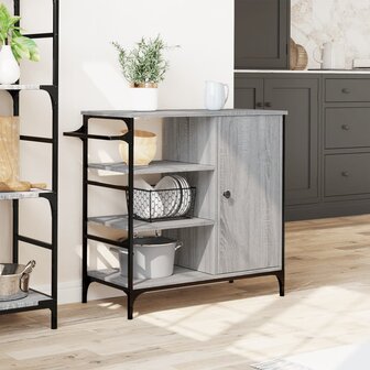 Keukentrolley 87,5x38,5x84,5 cm bewerkt hout grijs sonoma eiken 4